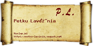 Petku Lavínia névjegykártya